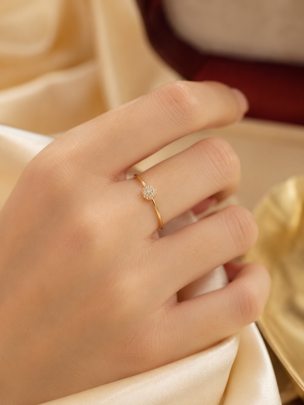 Cincin Gold Bead Crystal