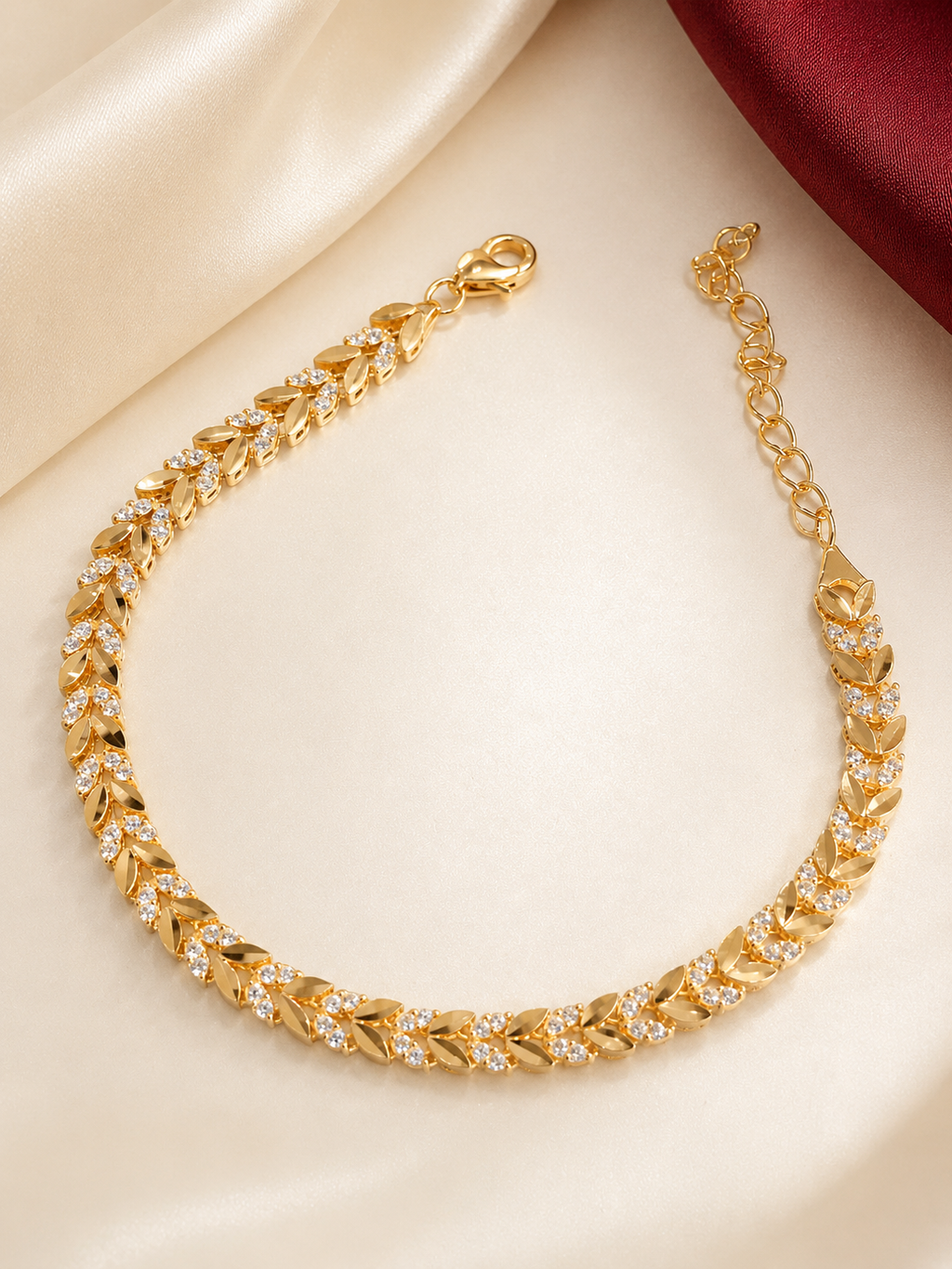 Gelang Daun Kristal