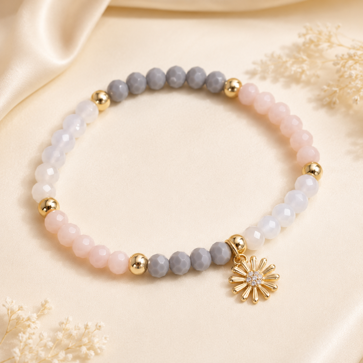 Gelang Kristal Adjustable Bunga Matahari