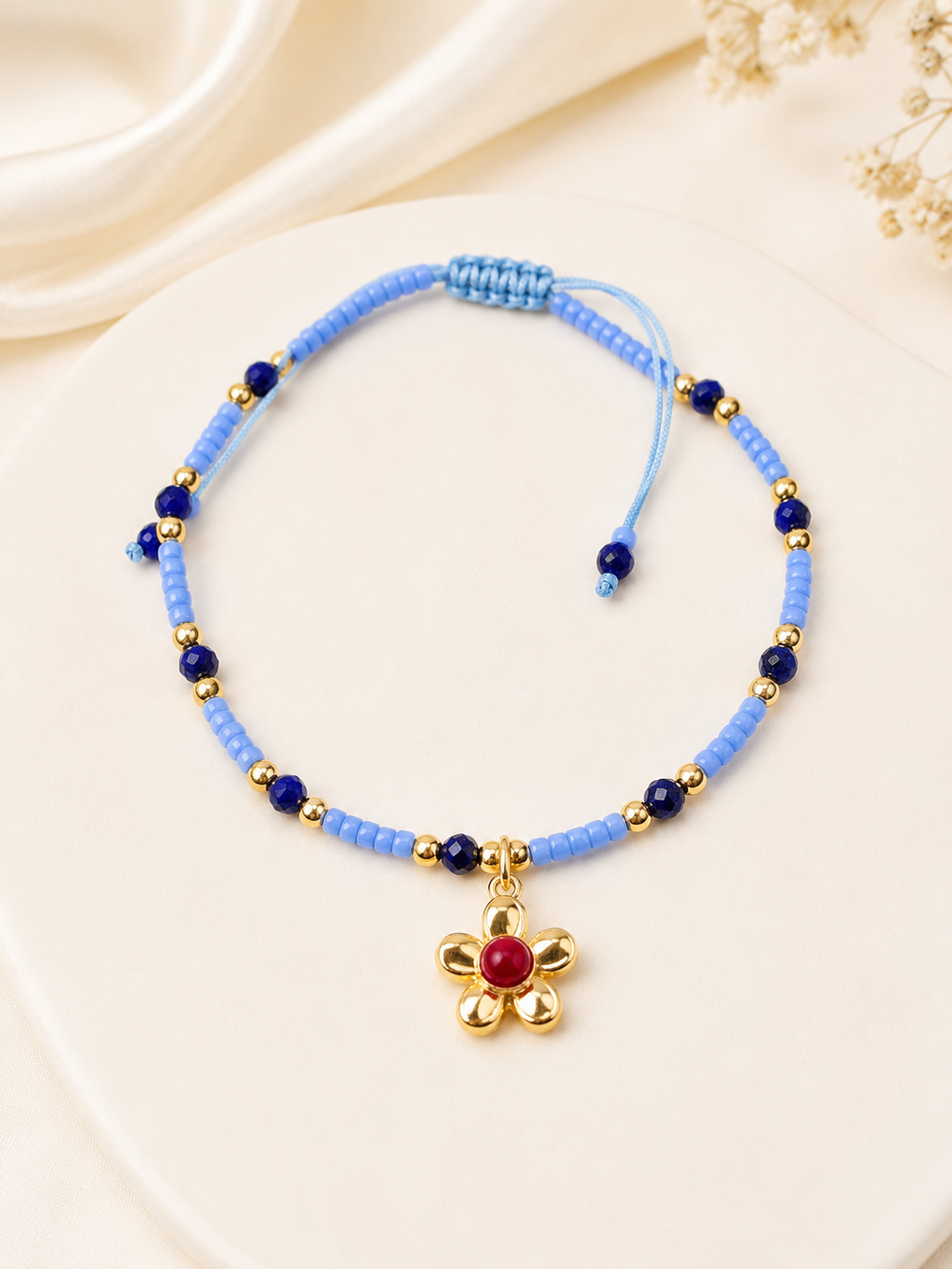 Gelang Adjustable Kristal Biru