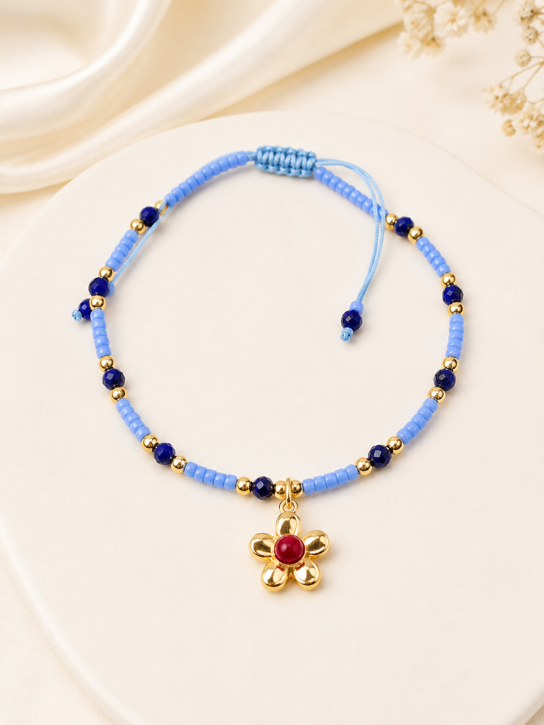 Gelang Adjustable Kristal Biru