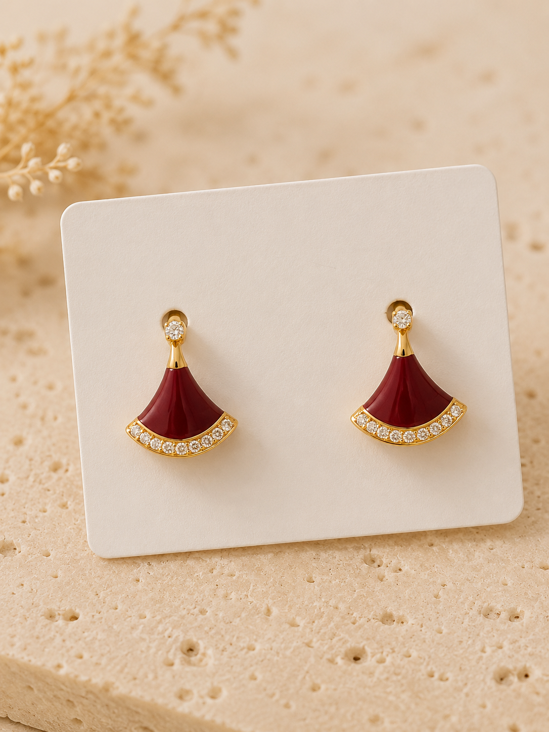 Anting Kipas Maroon