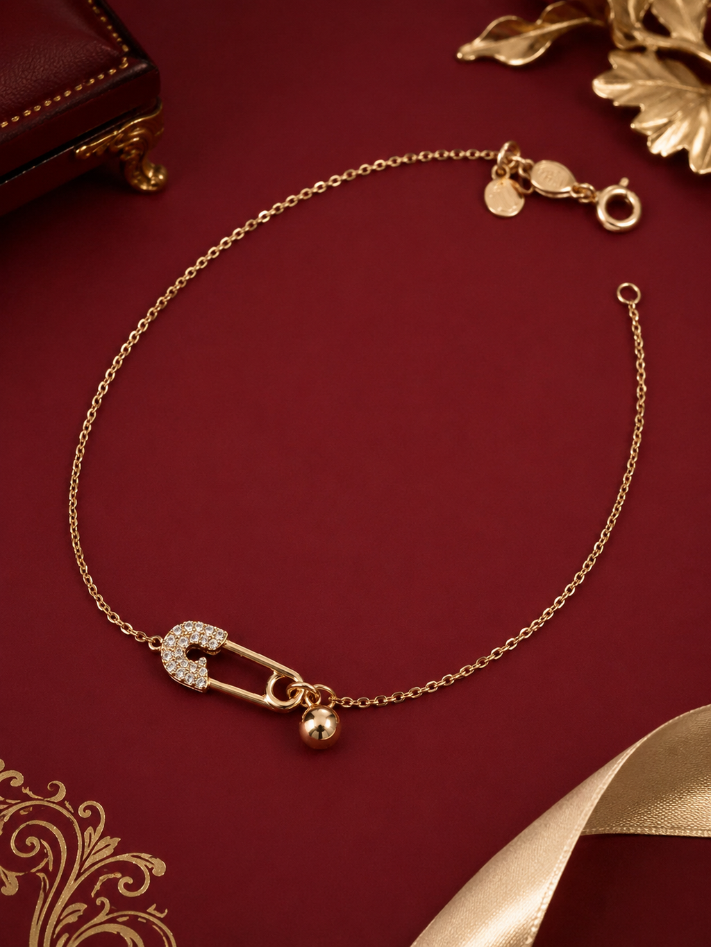 Gelang Serut Peniti Gold