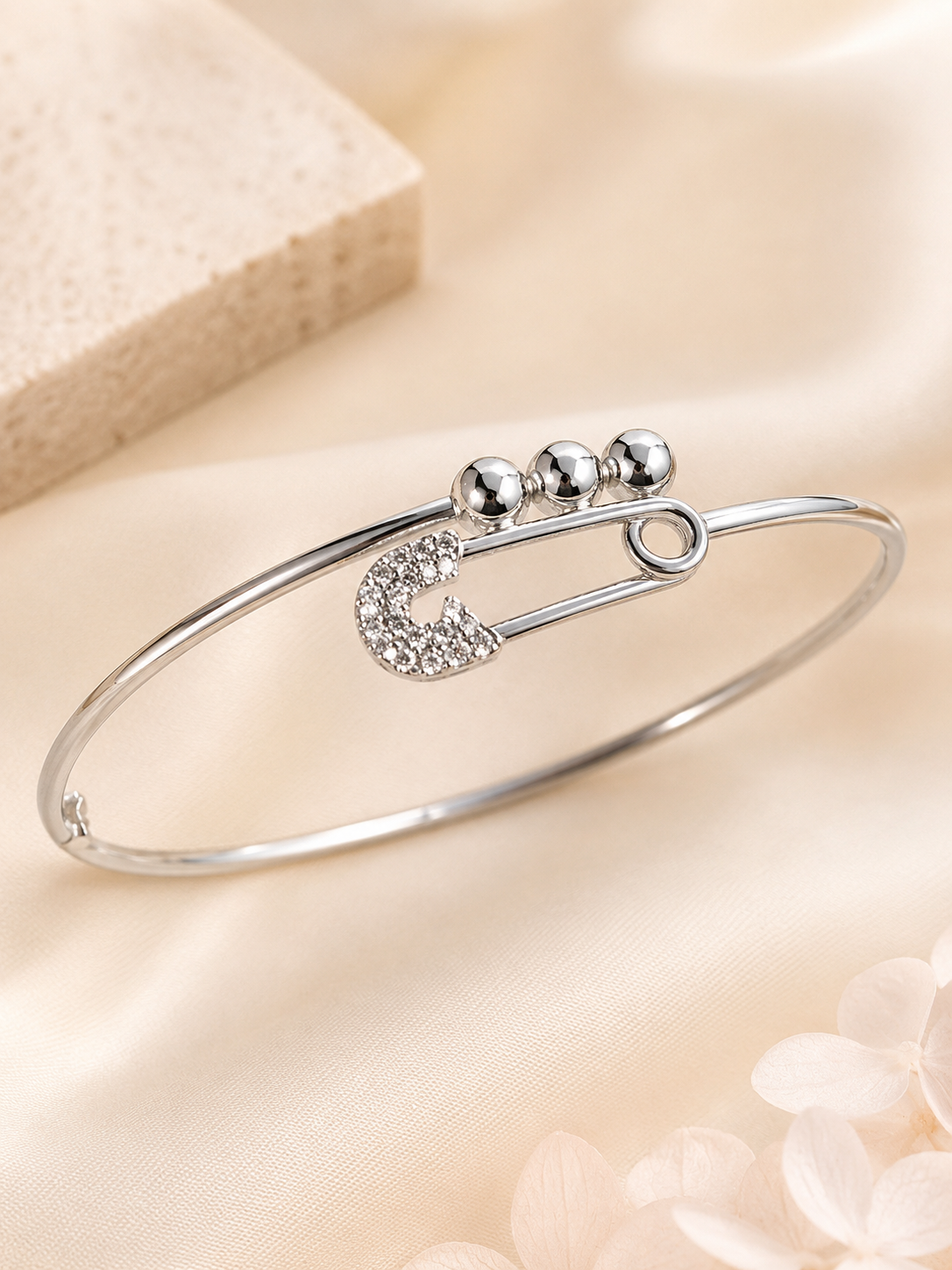 Gelang Bangle Peniti Chrome