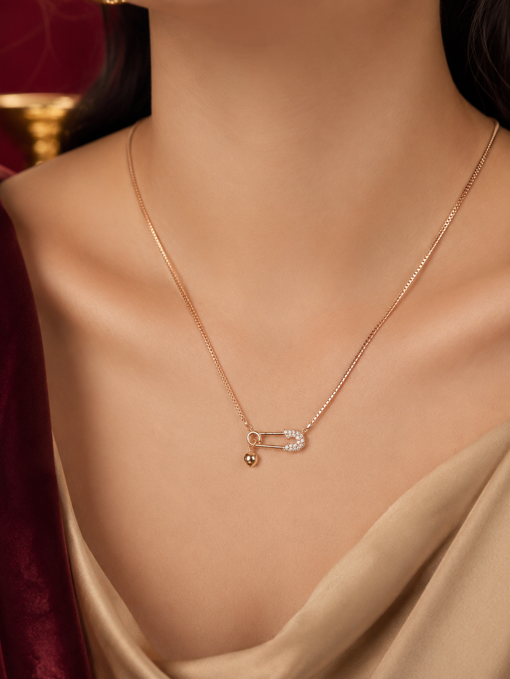 Kalung Serut Gold Peniti