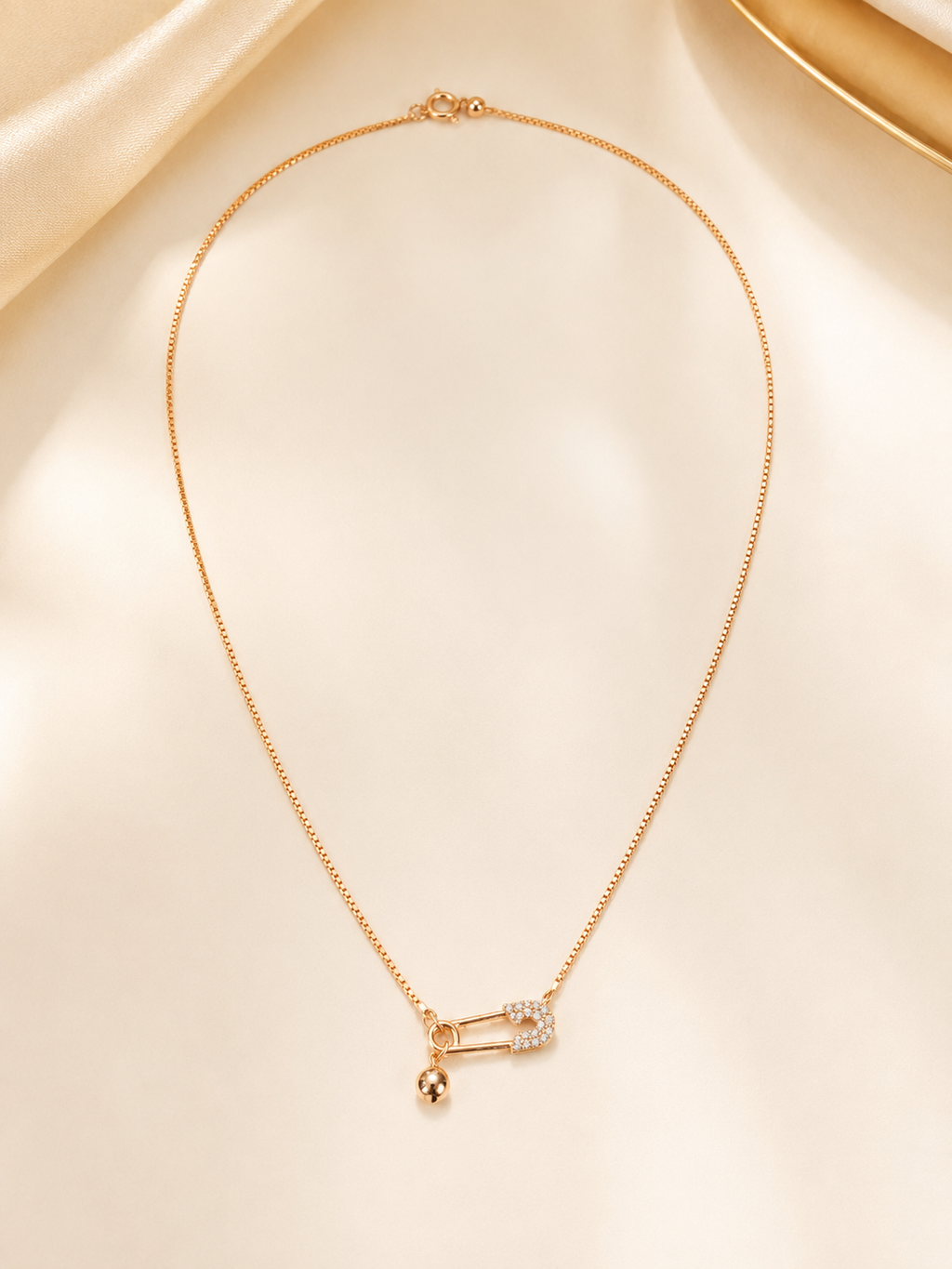 Kalung Serut Gold Peniti