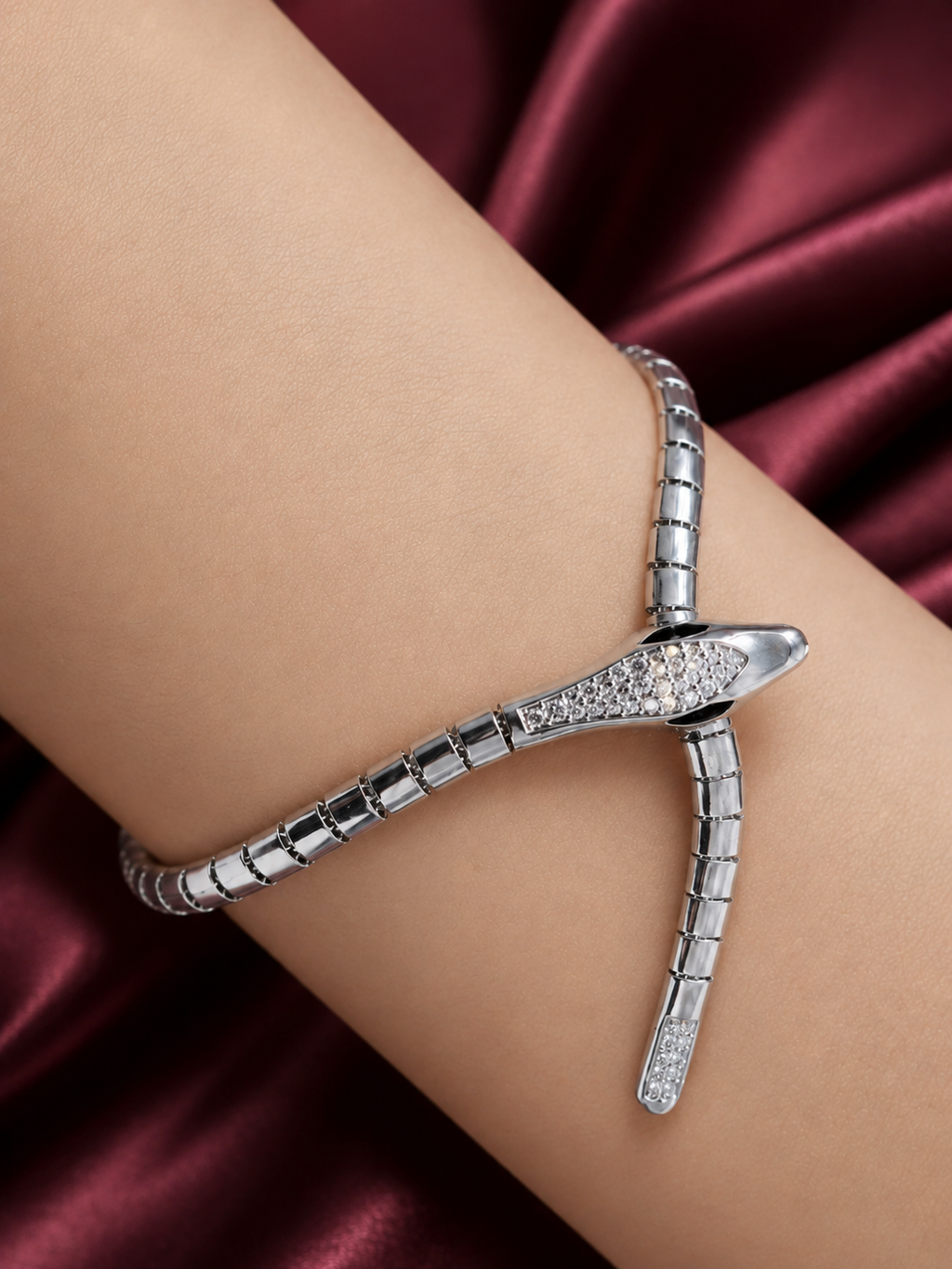 Gelang Adjustable Ular Silver