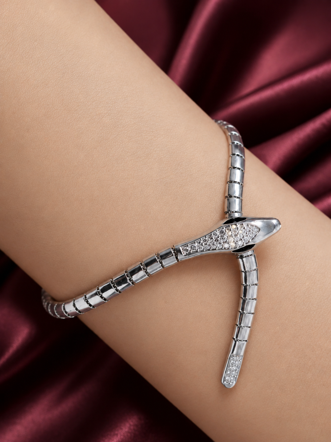 Gelang Adjustable Ular Silver